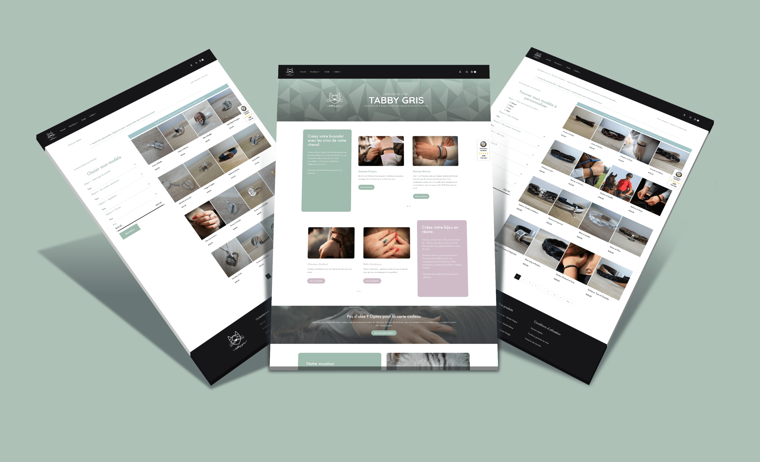 site e-commerce Tabby Gris